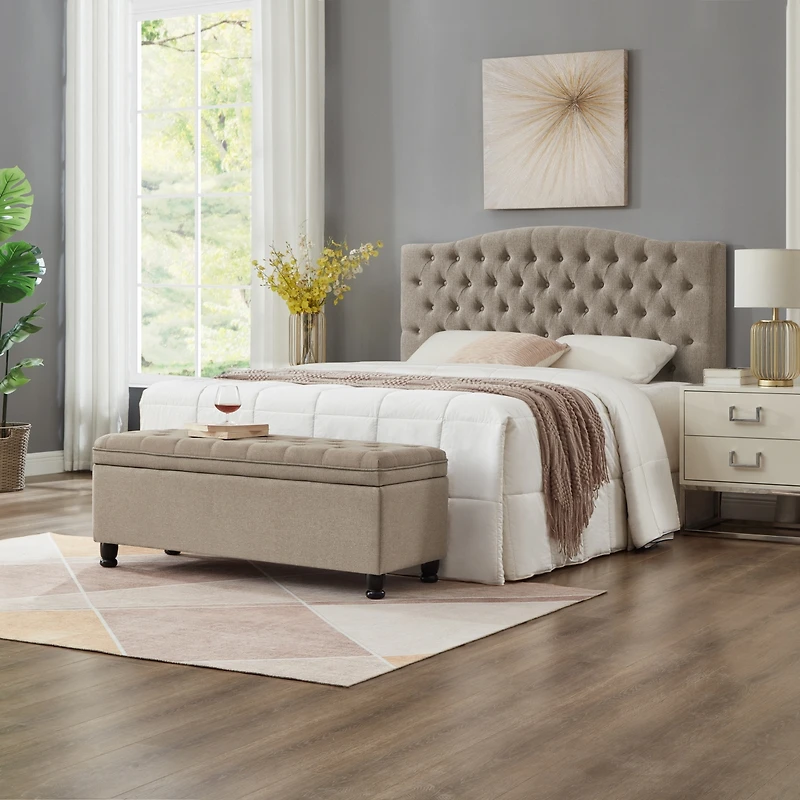 Streamdale Linen Storage Bench with Wooden Legs