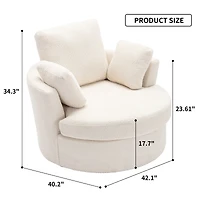 Streamdale Cozy Oversized Swivel Chair with Pillows for Living Room