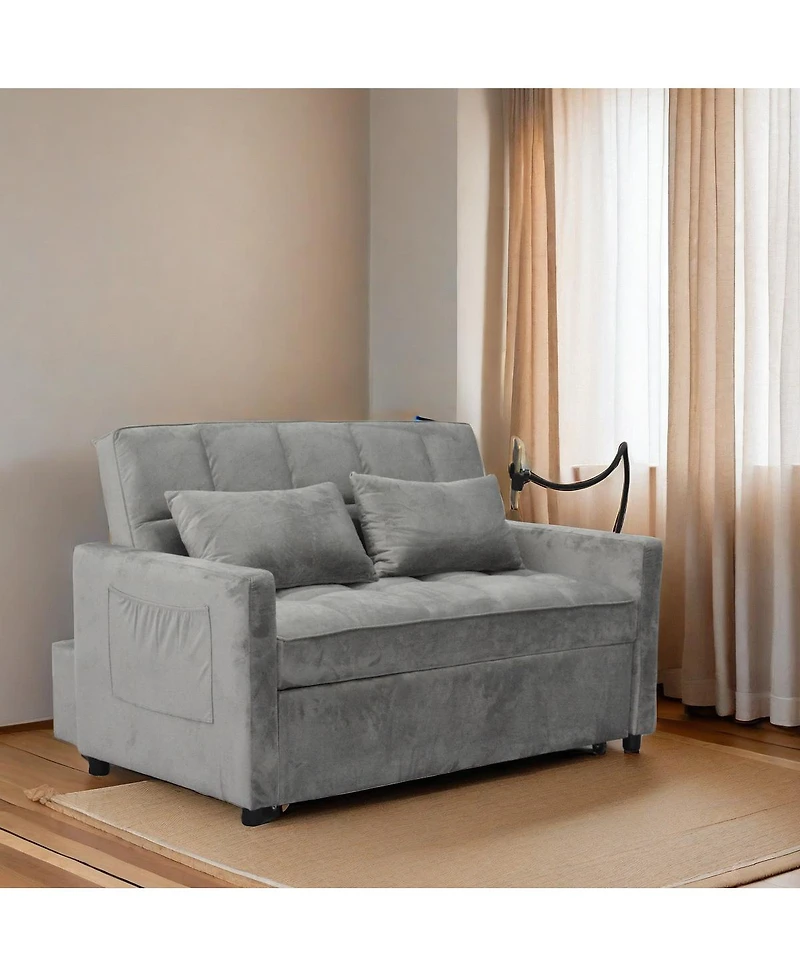 Streamdale Furniture Luxurious Velvet Sofa Bed Perfect for Small Spaces with Easy Assembly