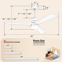 Streamdale 52" Ceiling Fan with Led Light & Remote