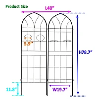 Metal Garden Trellis 78.7" X 19.7" for Climbing Plants