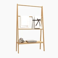 Streamdale Bamboo Ladder Towel Rack With Storage Shelf