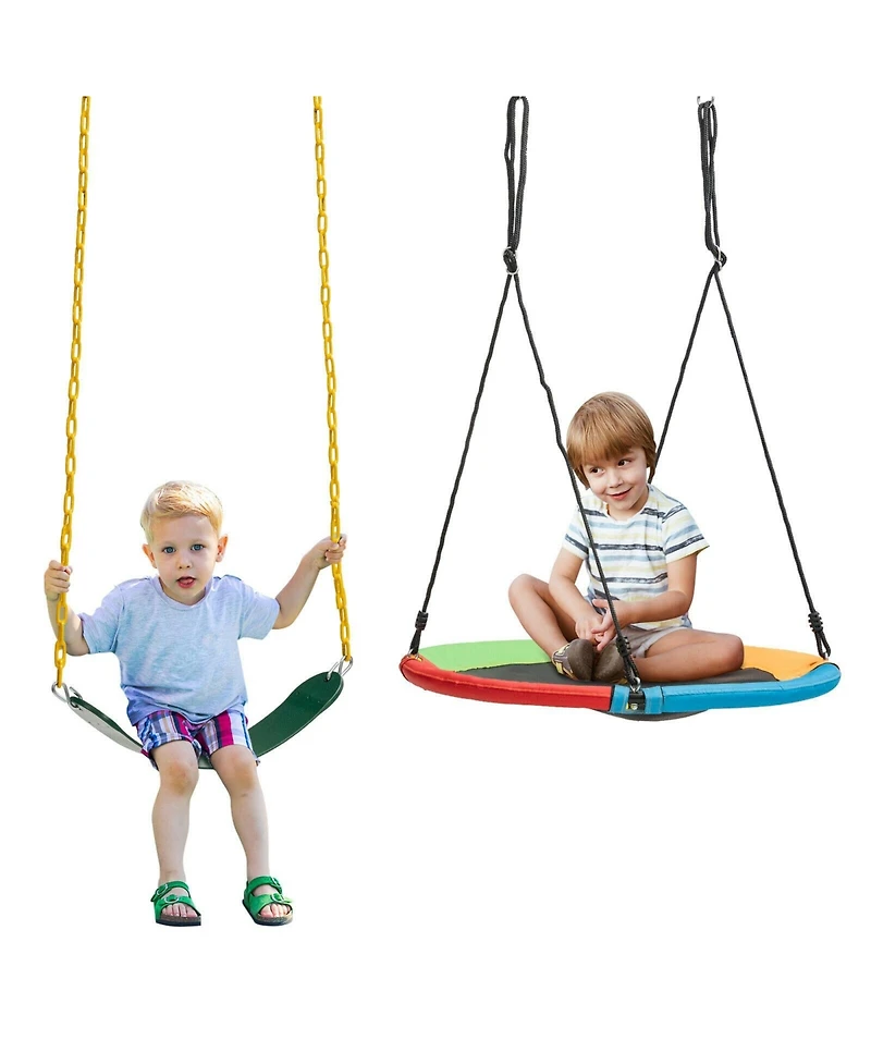2-Pack Swing Set Swing Seat Replacement and Saucer Tree Swing (Without Stand)