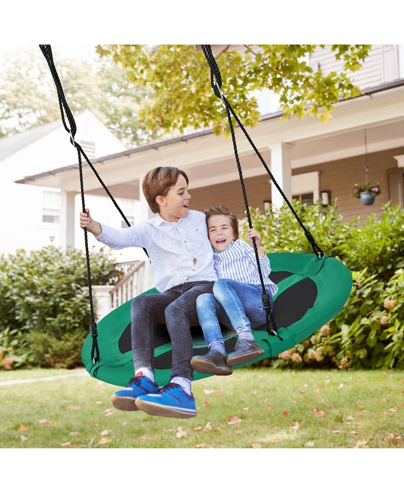 Vebreda Boys 40 Inches Saucer Tree Swing Round with Adjustable Ropes and Carabiners