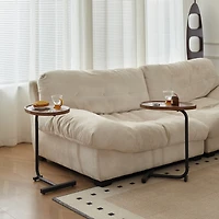 Streamdale Brown Cshaped Side Table, Small Sofa Table For Living Room