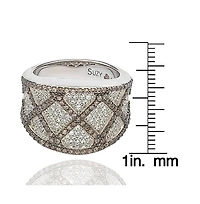 Suzy Levian New York Suzy Levian Sterling Silver Cubic Zirconia Woven Ring