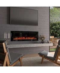 Mondawe 50" Recessed Wall-Mounted Electric Fireplace 5000 Btu Heater with Remote Control