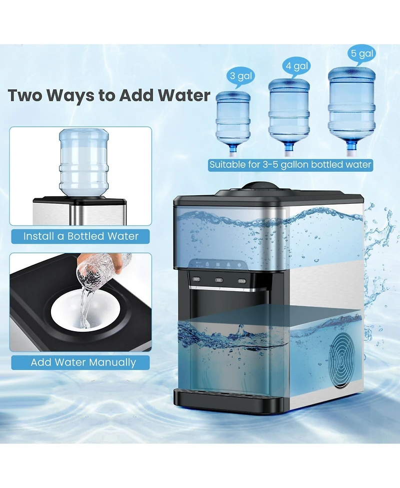 Inolait Sugift Water Cooler Dispenser 3-in-1 with Built-in Ice Maker and 3 Temperature Settings
