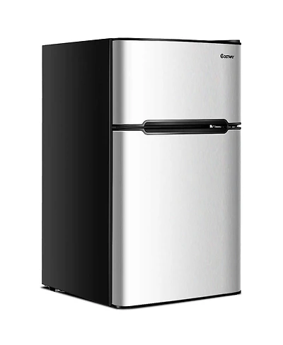 Sugift 3.2 cu ft Compact Stainless Steel Refrigerator
