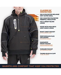 RefrigiWear Men's Extreme Hybrid Sweatshirt Heavy Duty Hoodie, Insulated Work Pullover
