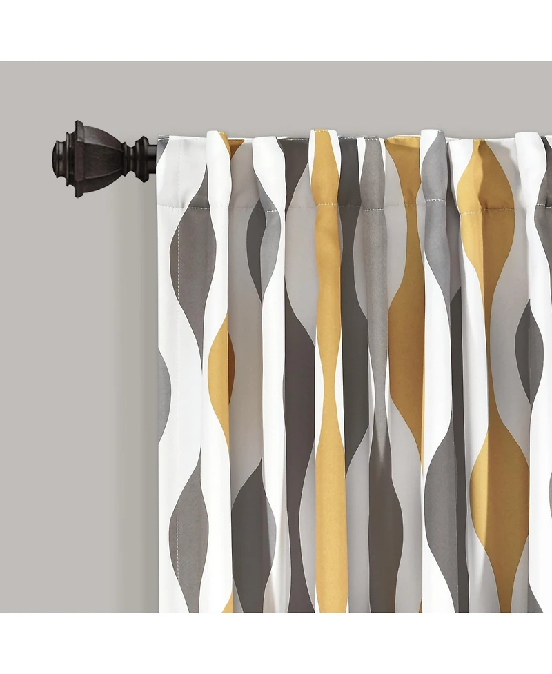 Lush Decor Mid Century Geo Light Filtering Window Curtain Panels