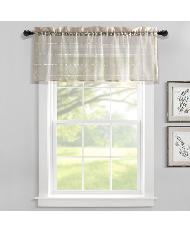 Lush Decor Farmhouse Textured Sheer Valance