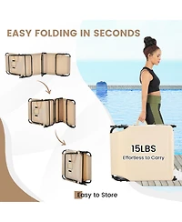 Slickblue Beach Chaise Lounge Chair with Face Hole and Removable Pillow