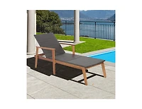 Slickblue Patio Rattan Lounge Chair with 4-Position Adjustable Backrest