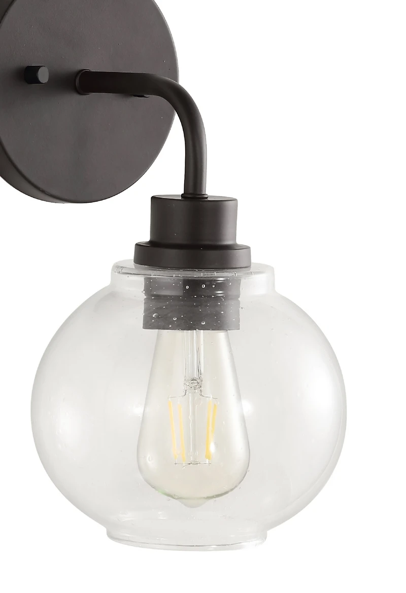 Jonathan Y Sandrine Iron/Seeded Glass Cottage Rustic Led Vanity Light