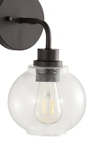 Jonathan Y Sandrine Iron/Seeded Glass Cottage Rustic Led Vanity Light