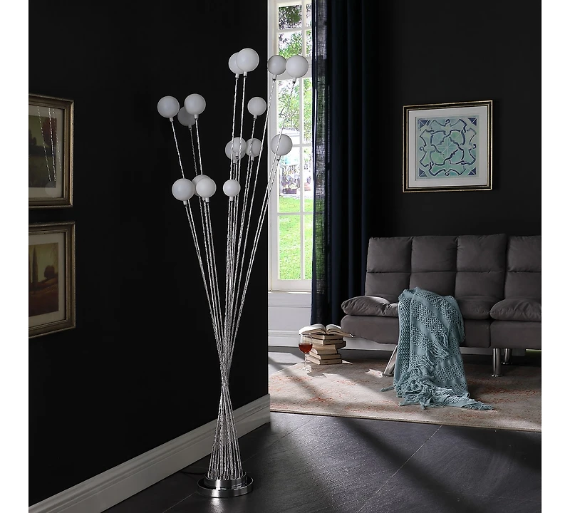 Streamdale Silver Chrysanthe Chrome Led Floor Lamp