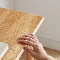 Simplie Fun Solid Wood Computer Desk - 100x50cm - Natural Oak Finish