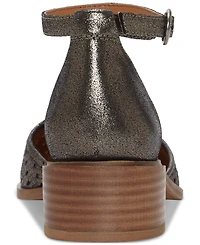 Lucky Brand Women's Maliya Crochet Woven Two-Piece Ankle-Strap Block-Heel Pumps