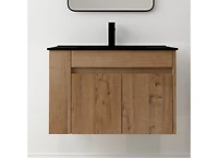 Streamdale 30 Inch Bathroom Vanity With Black Ceramic Basin And Adjust Open Shelf