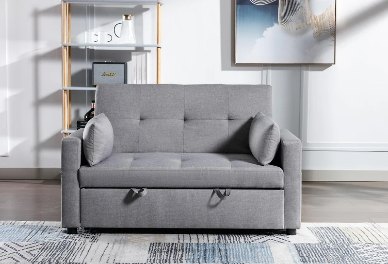 Streamdale Light Grey 3-in-1 Convertible Loveseat with Pocket