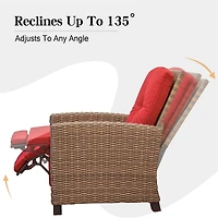 Streamdale All-Weather Wicker Recliner with Red Cushion (1 Chair)