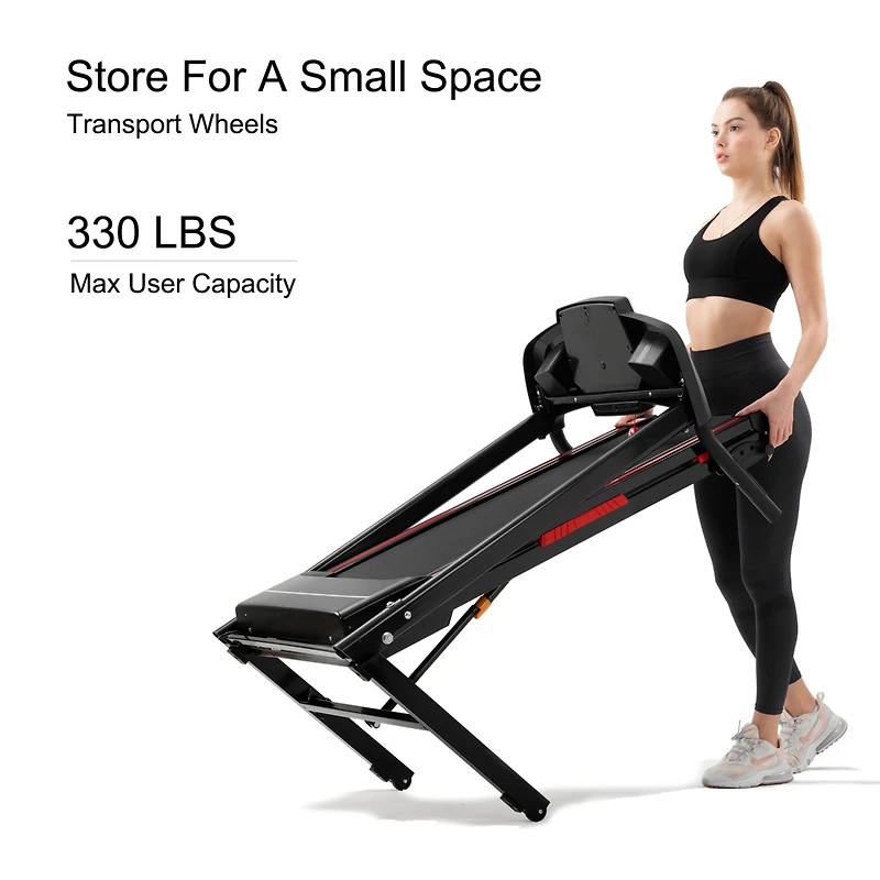 Streamdale Portable Incline Folding Treadmill with App