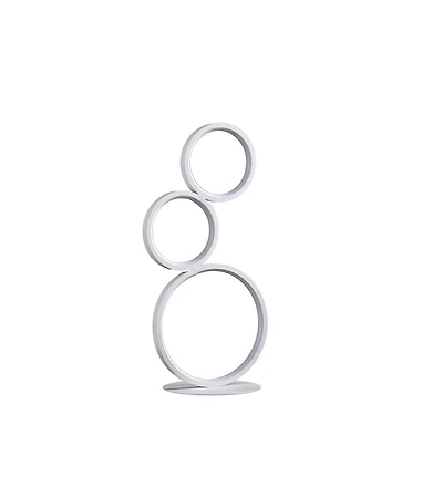 Streamdale 17" In 3-Ring Shaped Odu White Led Minimalist Metal Table Lamp