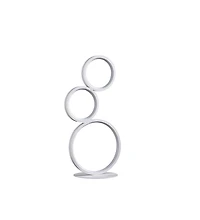 Streamdale 17" In 3-Ring Shaped Odu White Led Minimalist Metal Table Lamp