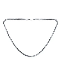 Bling Jewelry Heavy Duty Biker Jewelry Curb Wheat Link Foxtail Solid Chain Necklace Men Stainless Steel 5MM 30 Inch