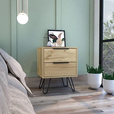 Streamdale Augusta 2 Nightstand, Four Legs, Two Drawers