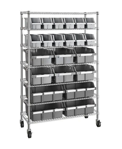 Seville Classics 7-Tier 21 Bin Rack System, Nsf Certified