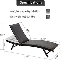 Streamdale Set of 2 Outdoor Wicker Chaise Lounge Chairs