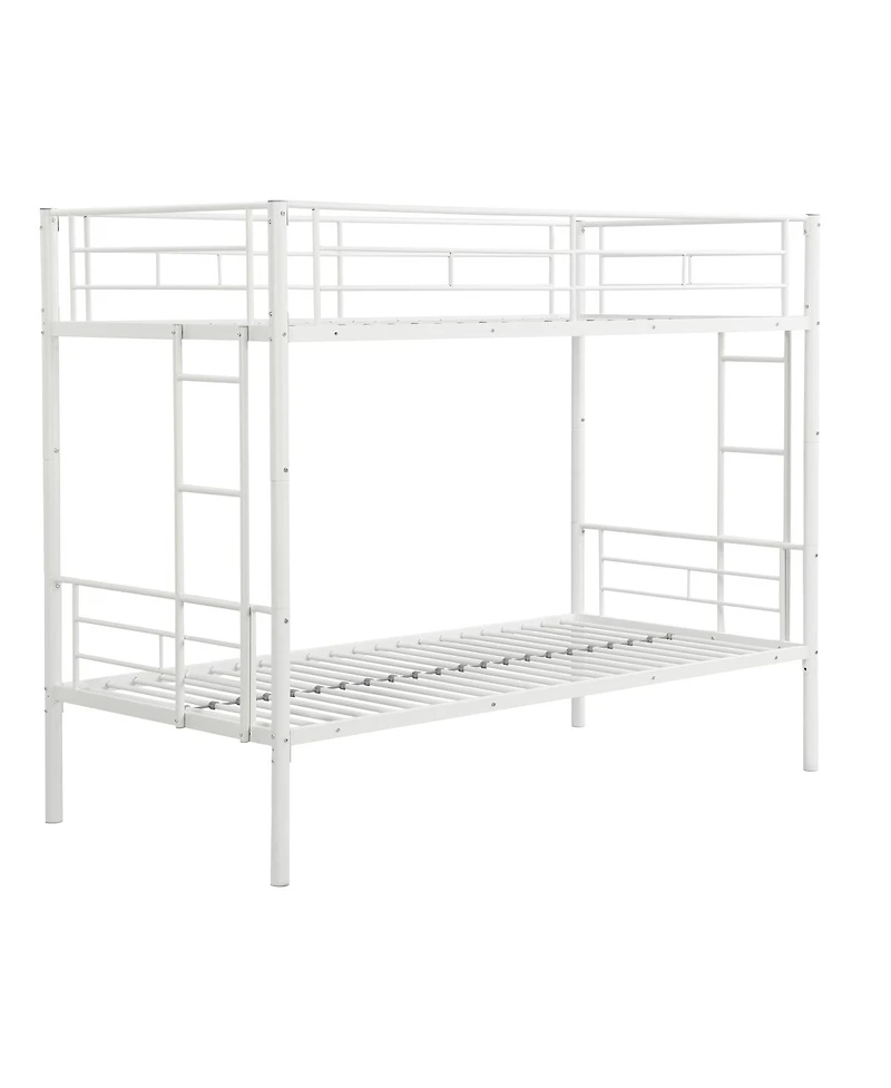 Simplie Fun Metal Bunk Bed White