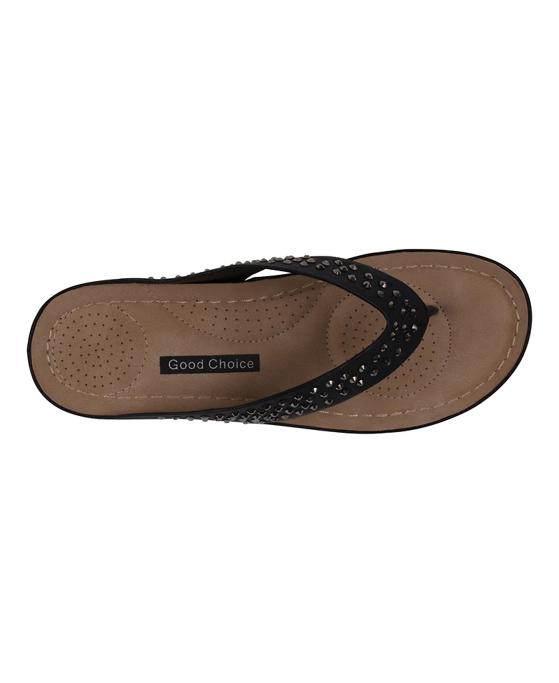 Gc Shoes Women's Tiana Embellished Comfort Wedge Sandals