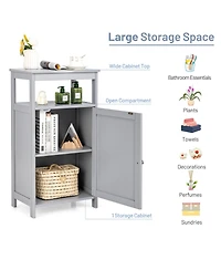 Bathroom Wooden Floor Cabinet Multifunction Storage Rack Organizer Stand