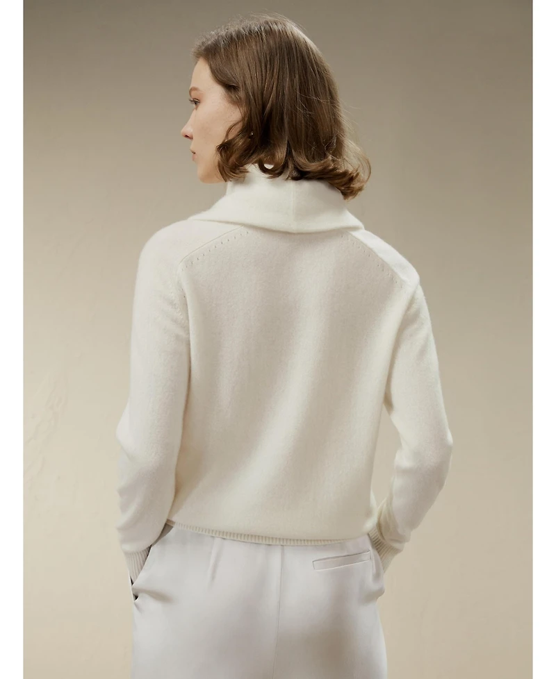 Lilysilk Women's Cashmere Cowl Neck Sweater