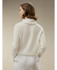 Lilysilk Women's Cashmere Cowl Neck Sweater