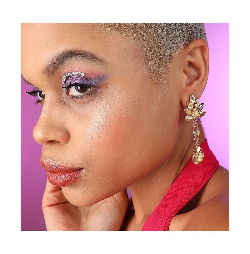 Sohi Women's Gold Dazzling Drop Earrings