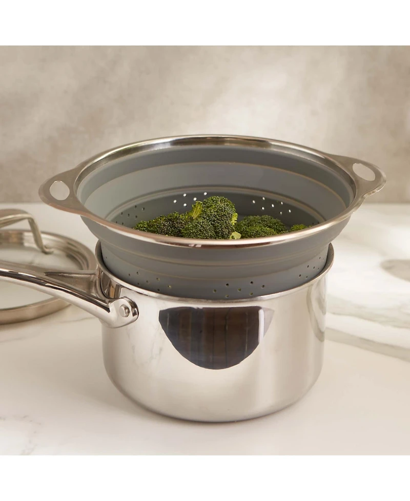 Rsvp International Endurance Silicone Stainless Steel Collapsible Colander