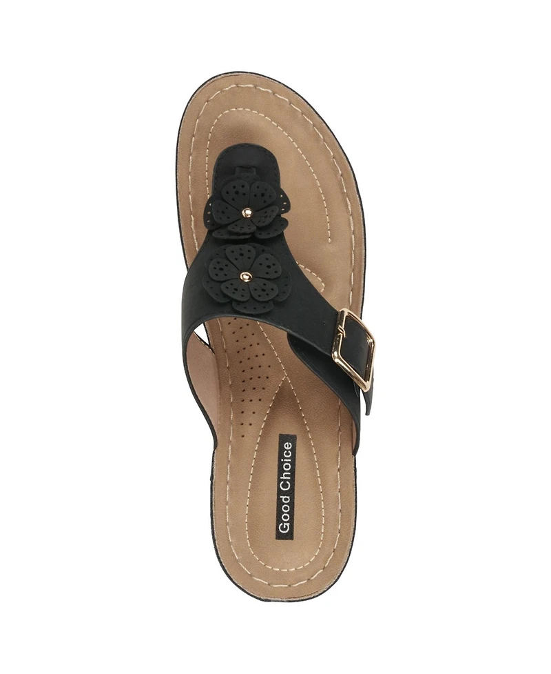 Gc Shoes Women's Narbonne Flower Wedge Sandals