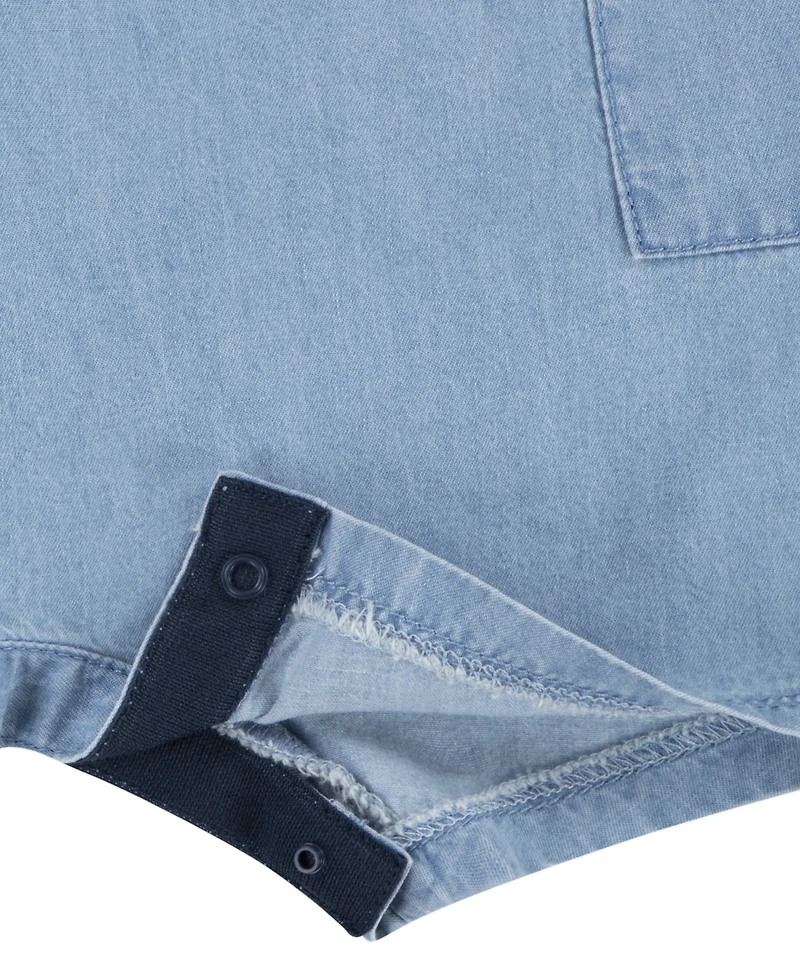 Levi's Baby Boys Denim Romper and Bucket Hat Set