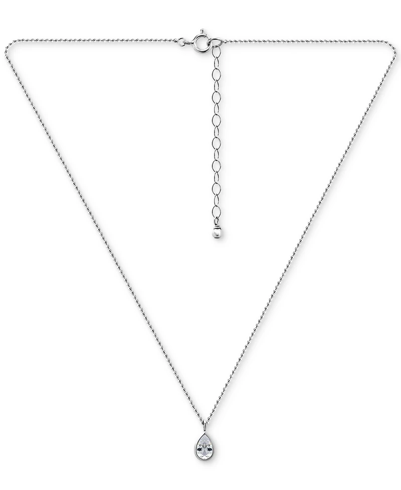 Giani Bernini Cubic Zirconia Pear Bezel Pendant Necklace in 18k Gold-Plated Sterling Silver, 16" + 2" extender, Created for Macy's