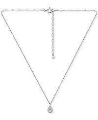 Giani Bernini Cubic Zirconia Pear Bezel Pendant Necklace in 18k Gold-Plated Sterling Silver, 16" + 2" extender, Created for Macy's