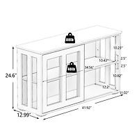 Streamdale Furniture Kitchen Storage Stand Cupboard With Glass Door