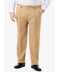 KingSize Big & Tall Classic Fit Wrinkle-Free Expandable Waist Pleat Front Pants