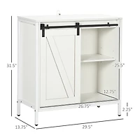 Homcom Buffet Cabinet Farmhouse Sideboard w/ Adjustable Shelf, White