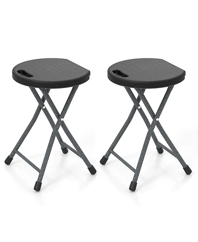 1 Pcs 18"H Folding Stool Portable & Foldable Camping Chair with Built-in Handle