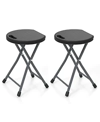 1 Pcs 18"H Folding Stool Portable & Foldable Camping Chair with Built-in Handle