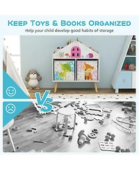 Kids Dollhouse Bookshelf Toddler Book & Toy Storage Display Organizer Ideal Gift
